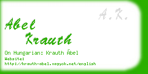 abel krauth business card